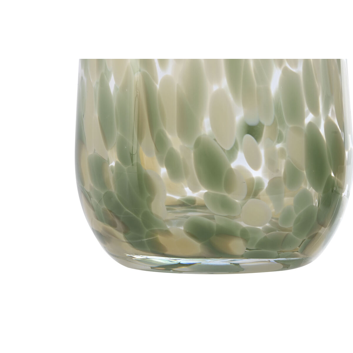 Vas Home ESPRIT Grön Kräm Glas Modern 12,5 x 12,5 x 30 cm - 4