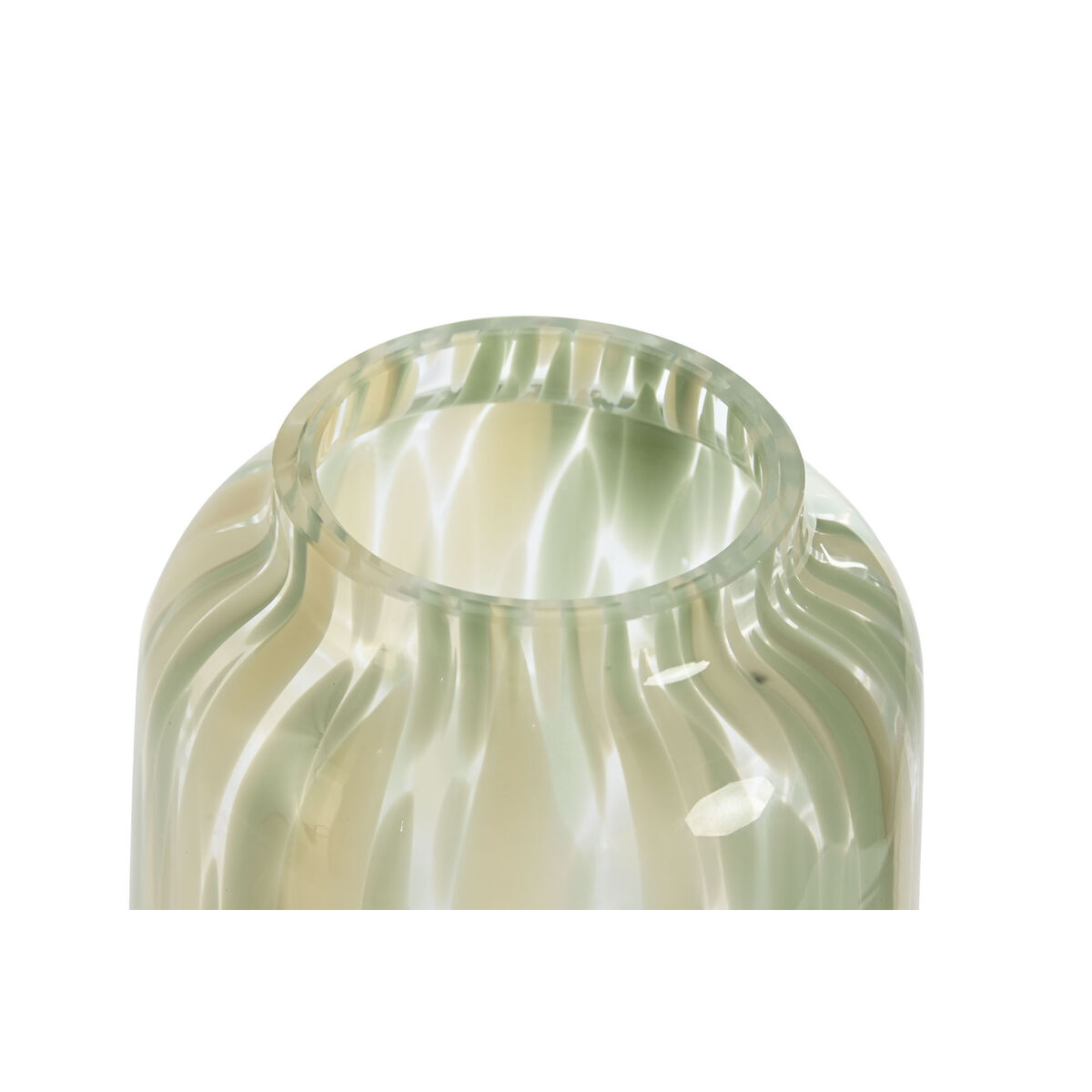 Vas Home ESPRIT Grön Kräm Glas Modern 12,5 x 12,5 x 30 cm - 3
