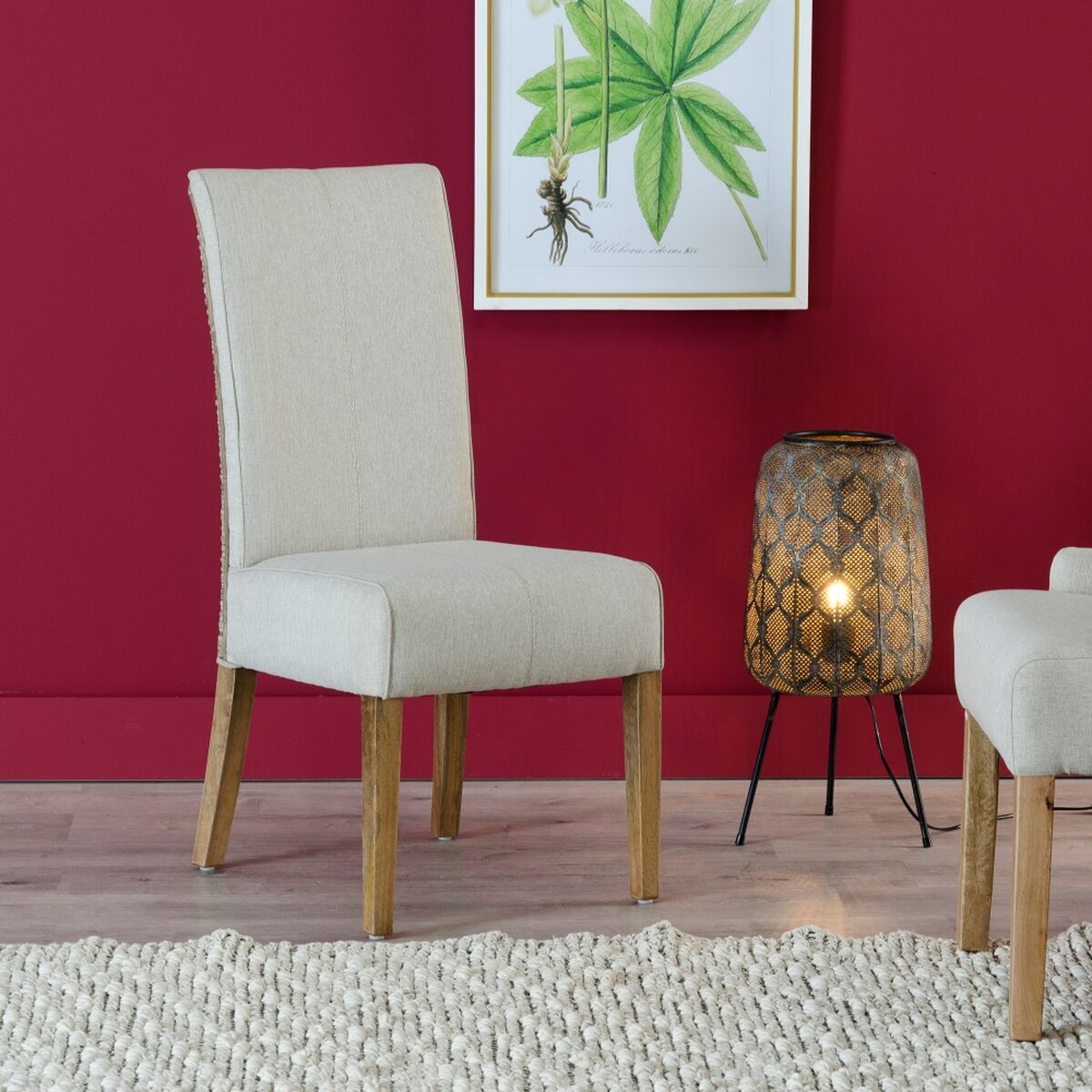 Matsalsstol 46 x 62 x 100 cm Grå Beige - 2