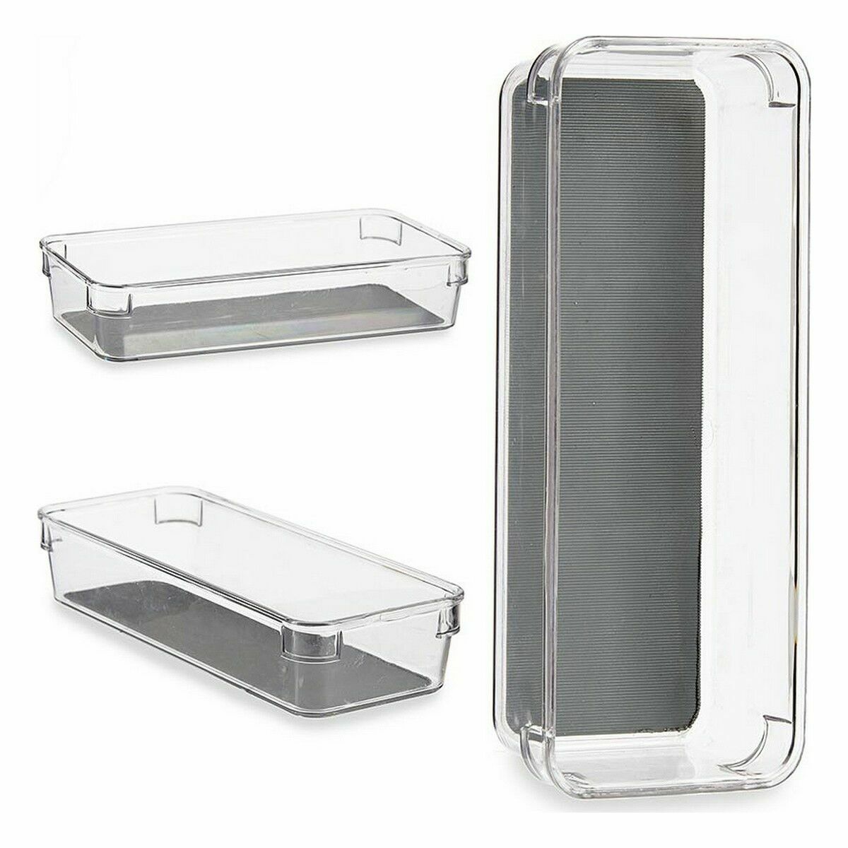 Lådorganiserare Kinvara W623310 Grå Återvunnen plast 9,3 x 4,5 x 23 cm (24 antal) - 2