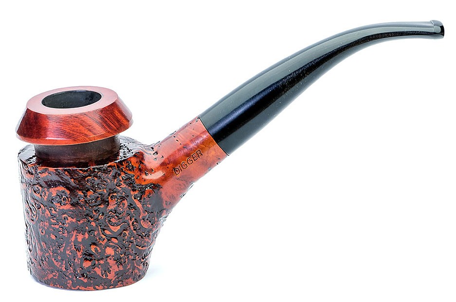 Pipa Digger Böjd Rustik brun