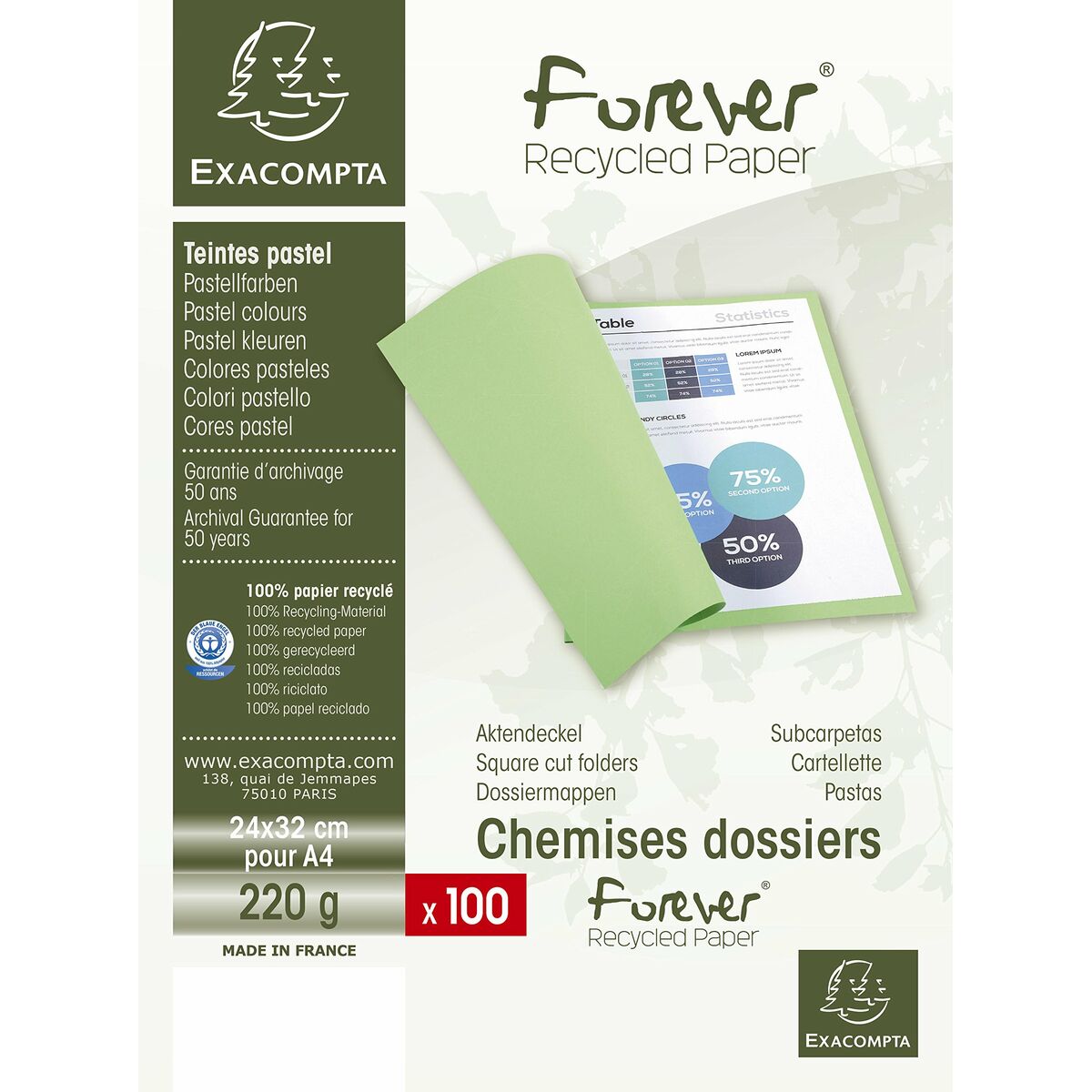 Undermapp Exacompta Forever Grå A4 100 Delar - 2