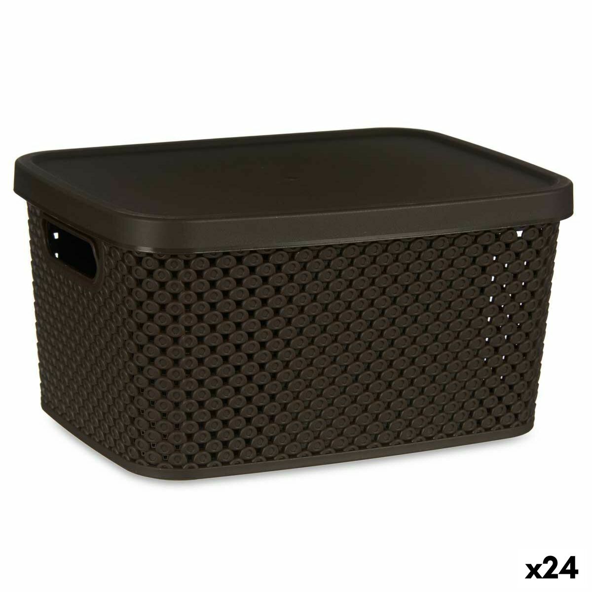 Förvaringslåda med lock Brun Plast 3,5 L 17,5 x 12,5 x 24 cm (24 antal)