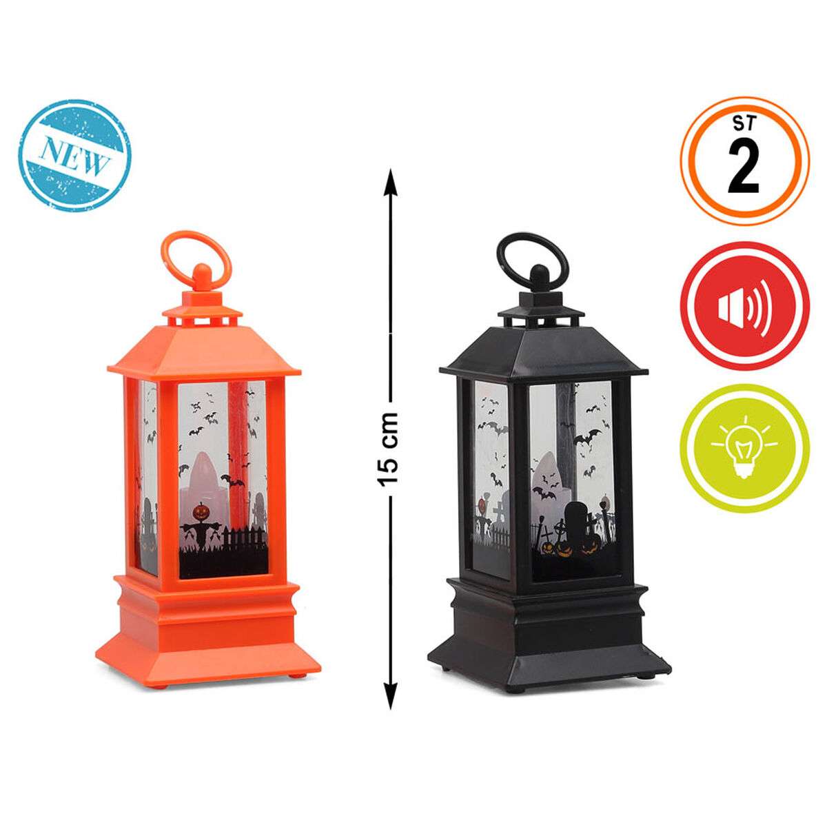 Halloweendekorationer 15 cm (2 Delar) (12 antal) - 2