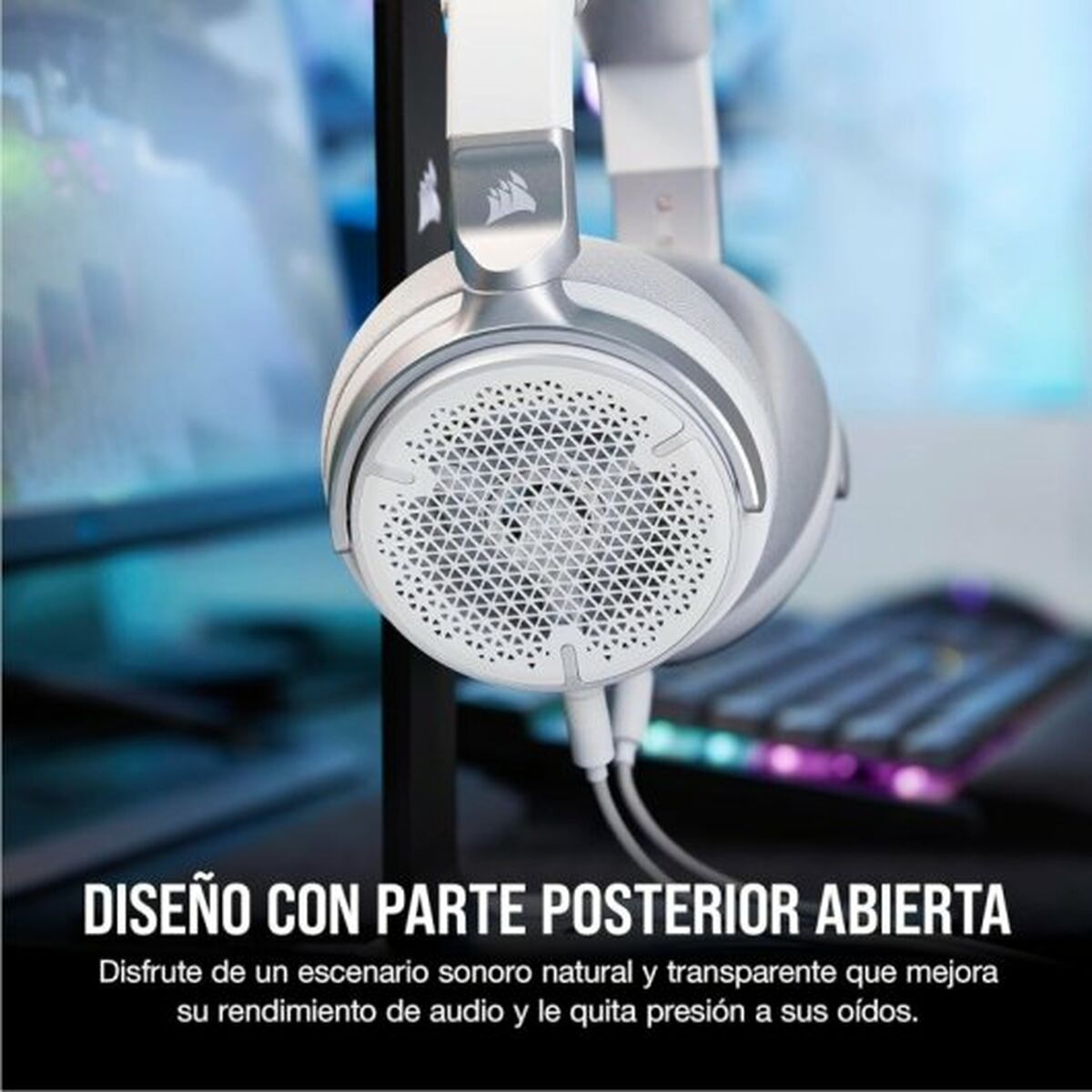 Hörlurar med Mikrofon Corsair Vit - 3