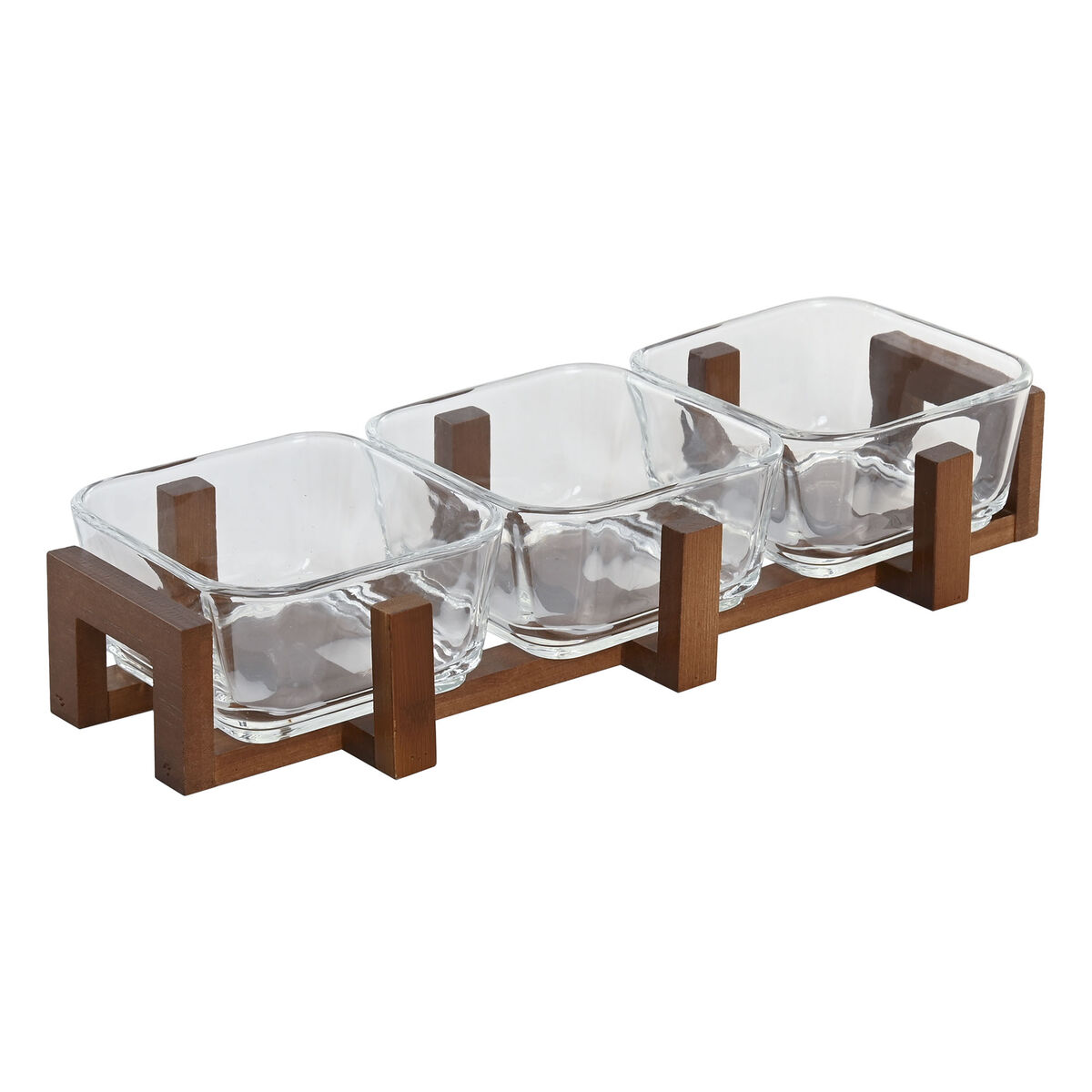 Snacksbricka Home ESPRIT Transparent Naturell 300 ml 32 x 12 x 6 cm