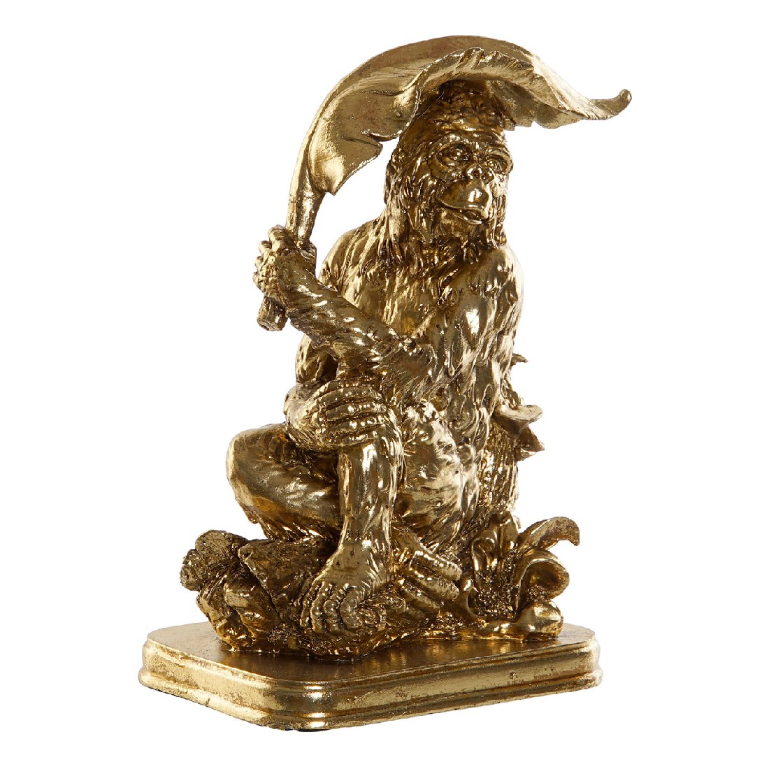 Prydnadsfigur DKD Home Decor Gyllene Kolonial Apa Löv av en växt 16,5 x 10,6 x 22,5 cm