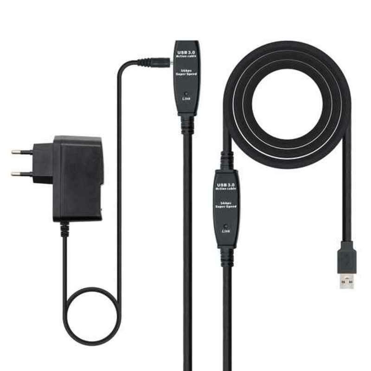 Skarvsladd USB TooQ 10.01.0313 Svart 15 m 5 Gbps - 3