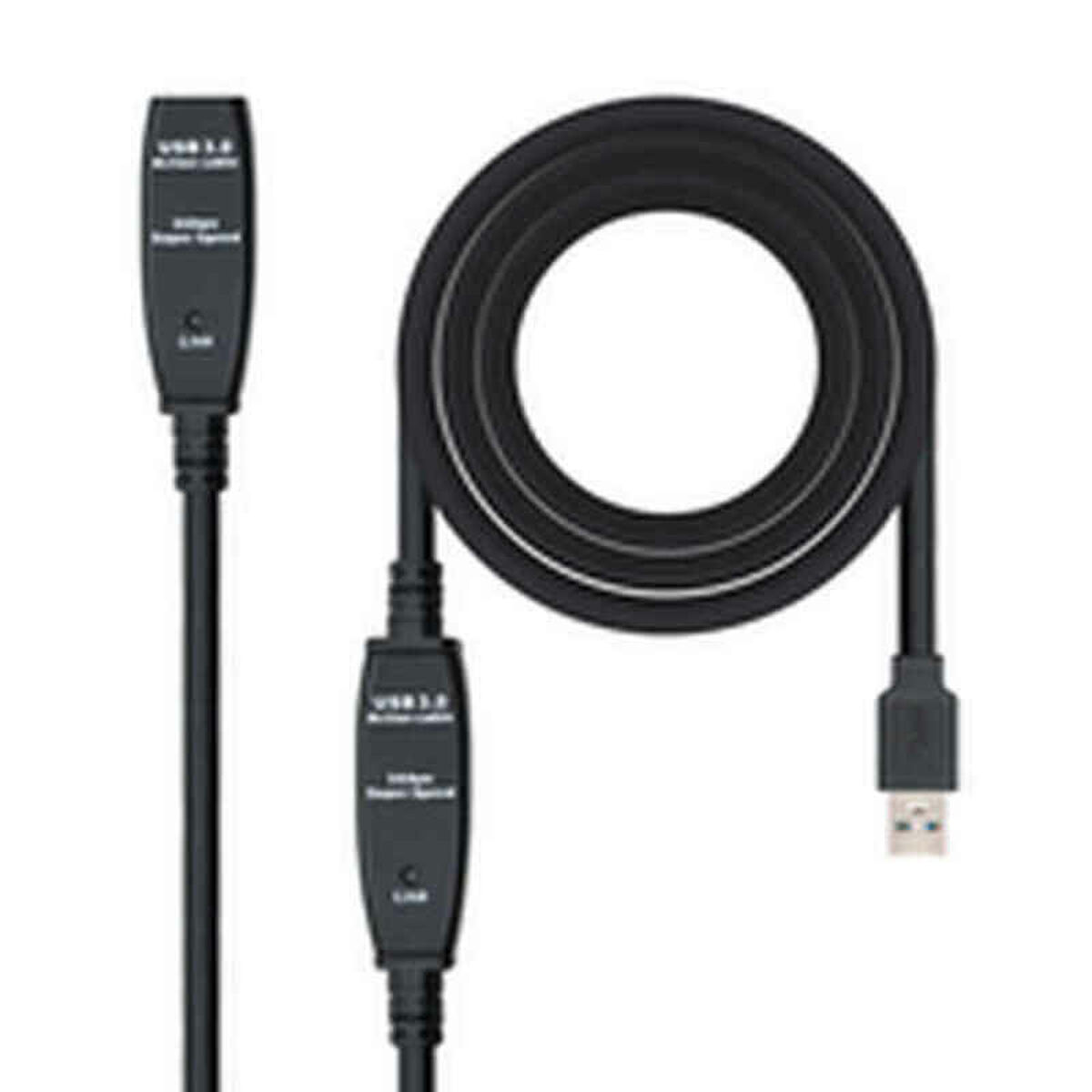 Skarvsladd USB TooQ 10.01.0313 Svart 15 m 5 Gbps