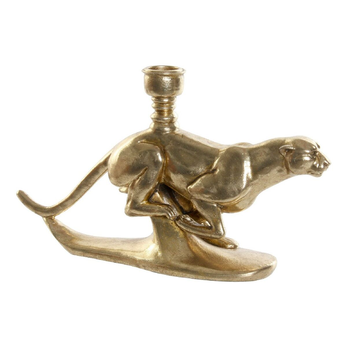 Kandelaber DKD Home Decor Gyllene Harts Aluminium Leopard Tropiskt Kandelaber 25 x 6 x 14 cm - 4