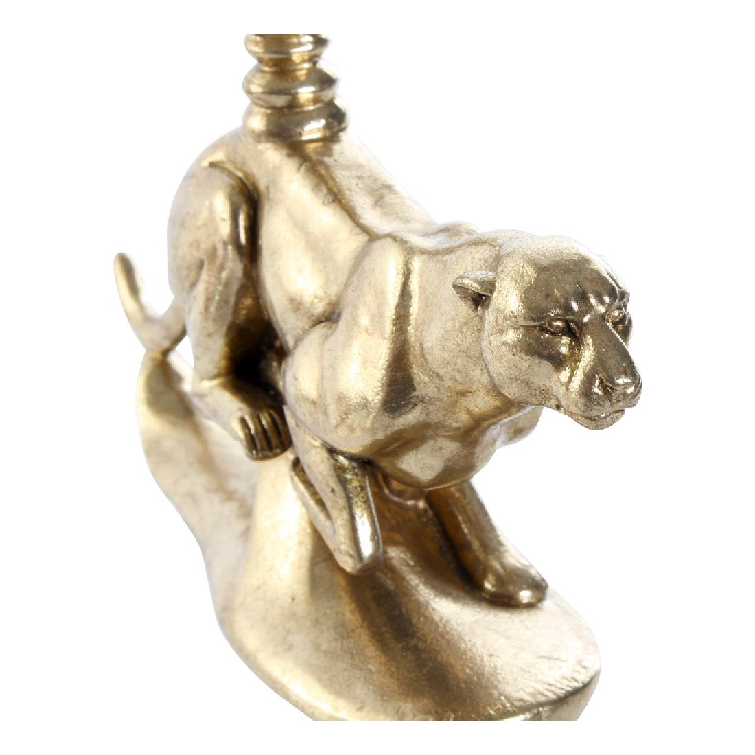 Kandelaber DKD Home Decor Gyllene Harts Aluminium Leopard Tropiskt Kandelaber 25 x 6 x 14 cm - 2