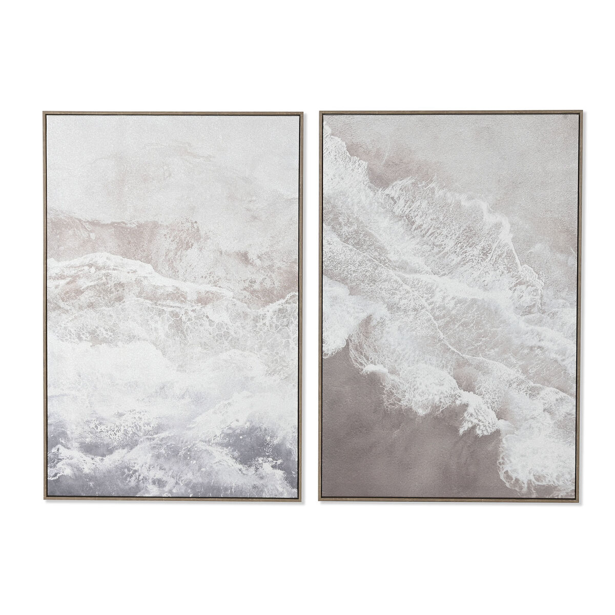Tavla Home ESPRIT Vit Beige Glitter Medelhavs 60 x 3 x 90 cm (2 antal)