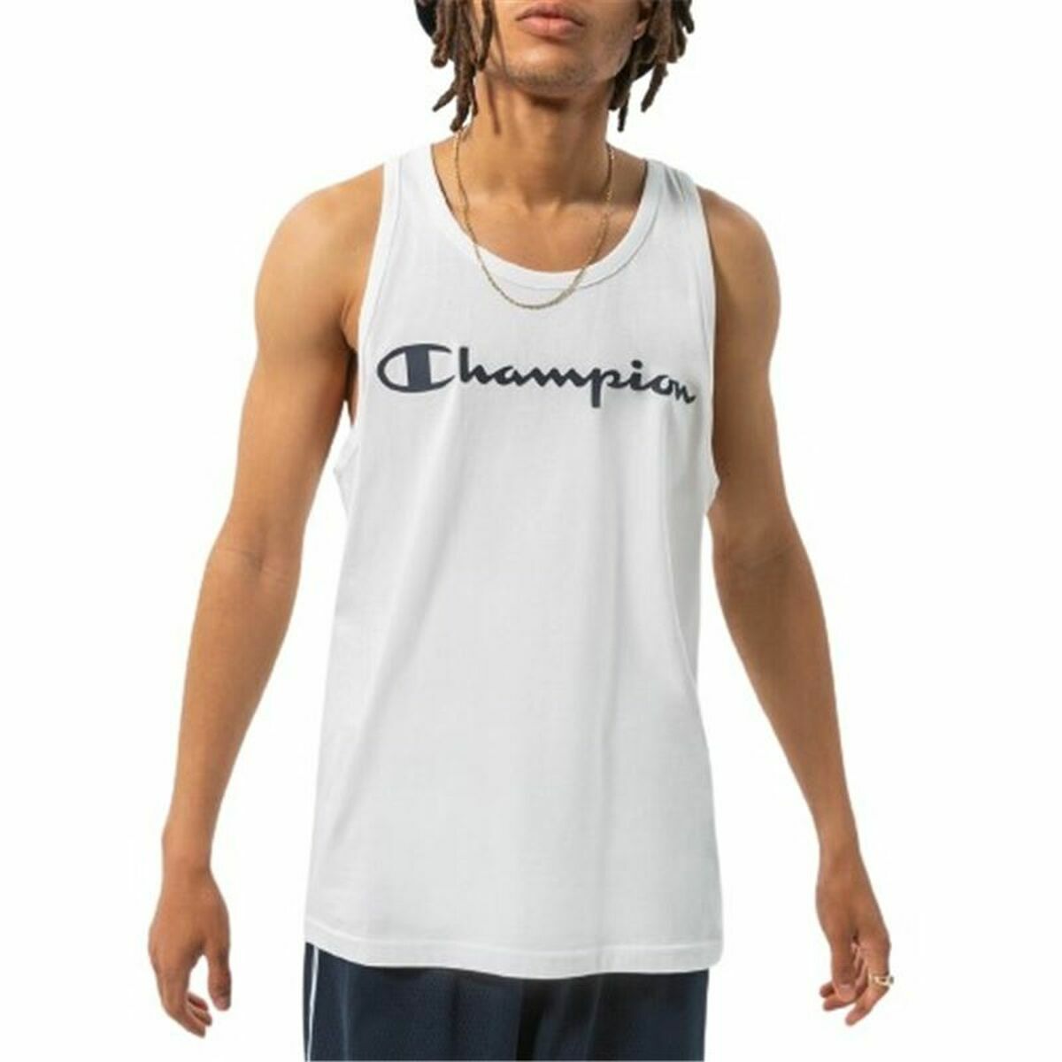 Ärmlös sporttröja Herr Champion Tank Top Vit - 6