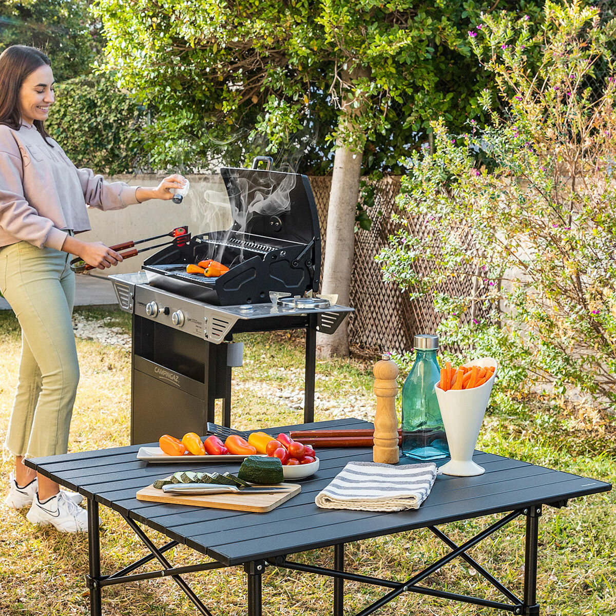 Hopfällbart campingbord med korg och fodral Folble InnovaGoods - 12