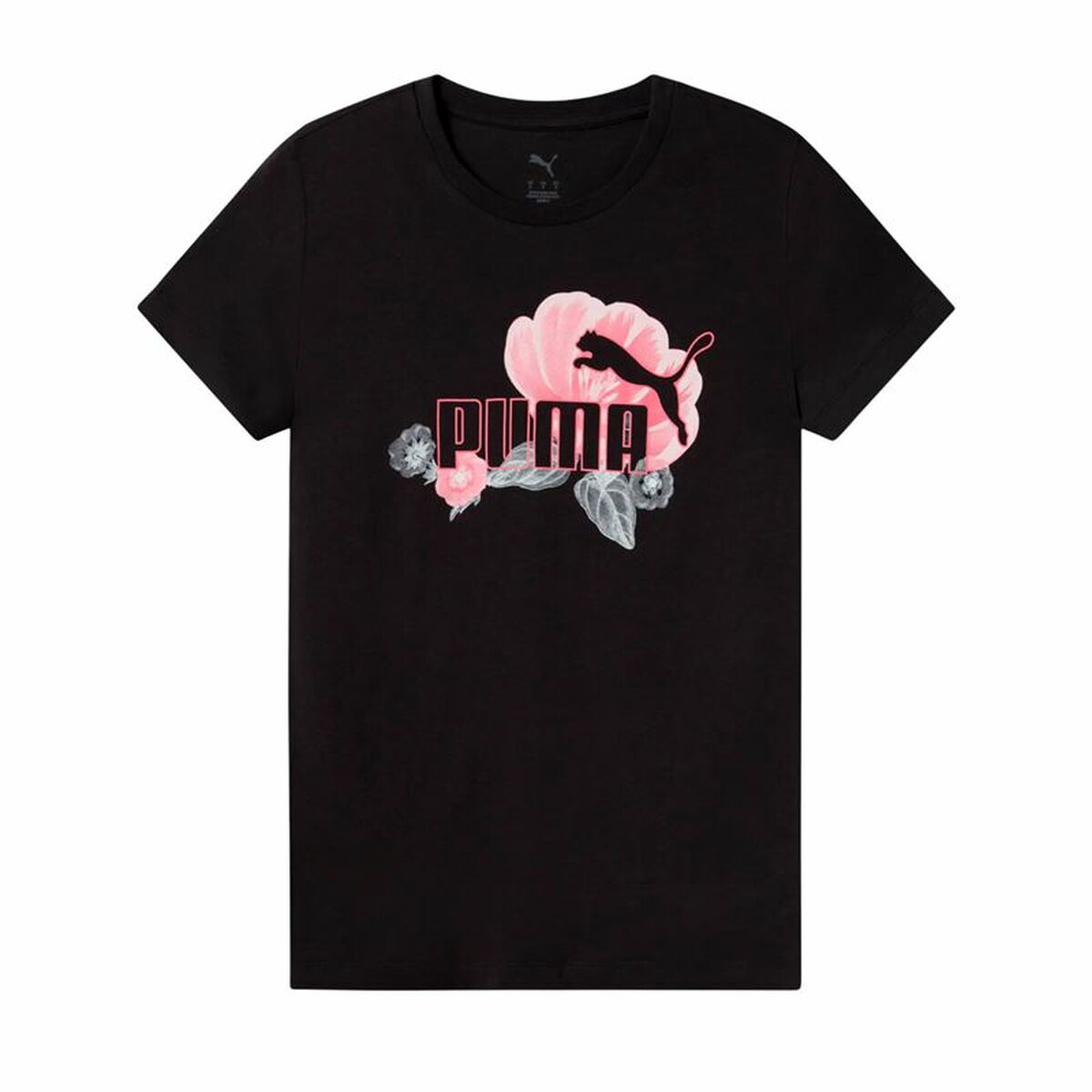 T-shirt med kortärm Dam Puma Essentials+ Floreal Big Log Svart