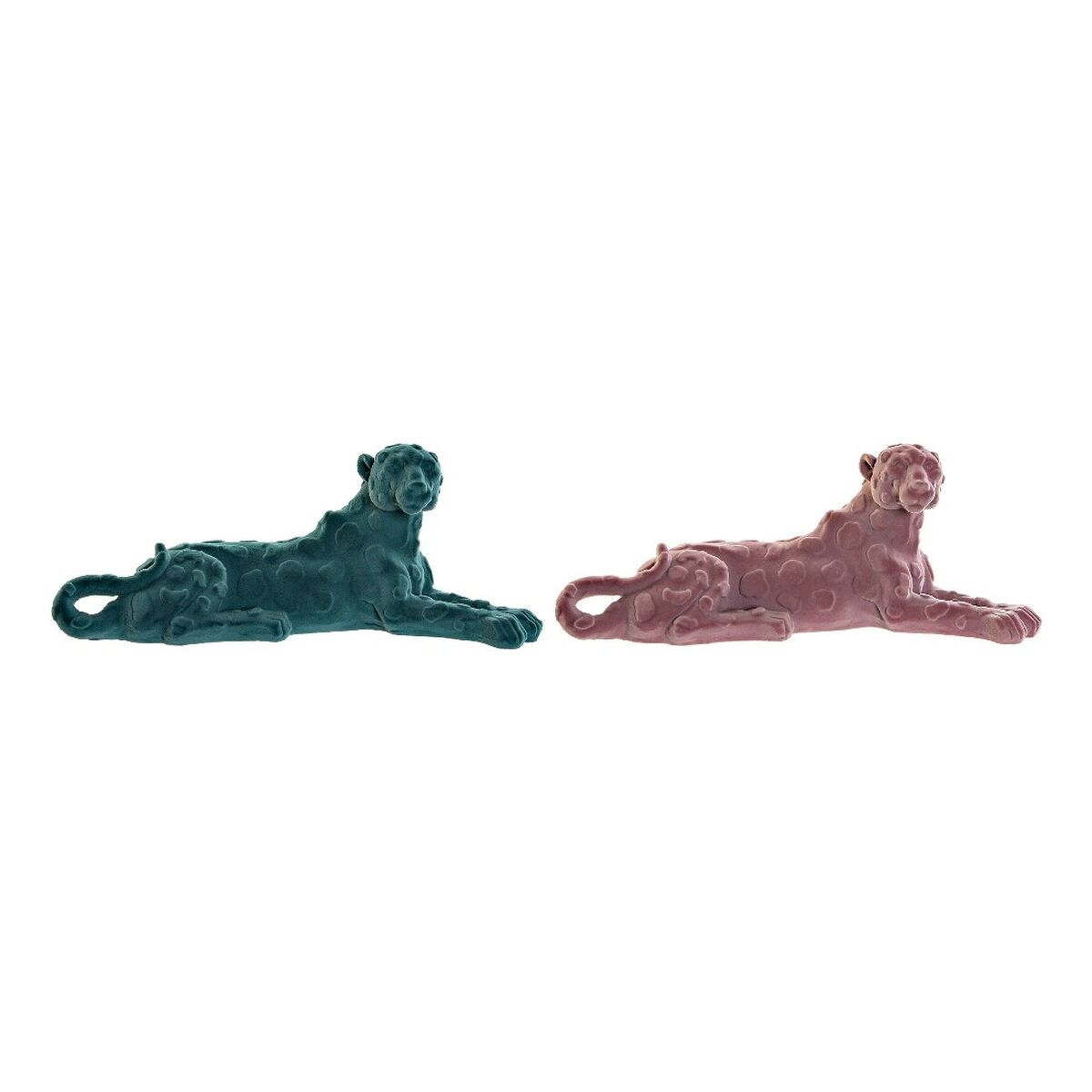 Prydnadsfigur DKD Home Decor Grön Rosa Lejonet 26,5 x 9 x 11 cm (2 antal) (2 Delar) - 3