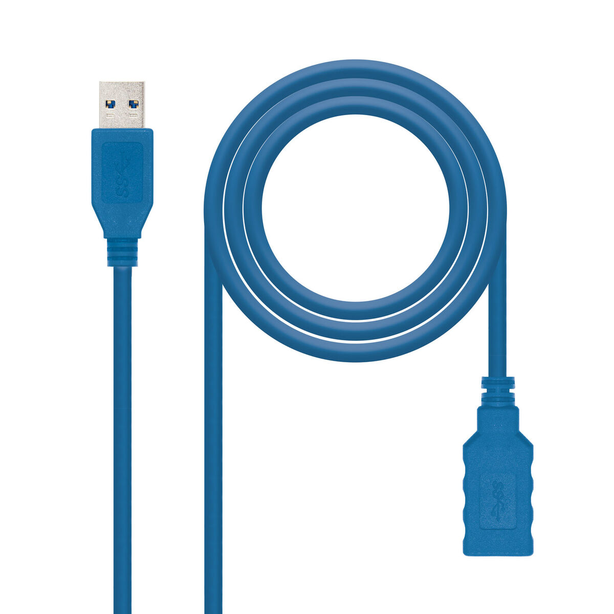 Skarvsladd USB NANOCABLE 10.01.0902-BL 2 m Blå (1 antal)
