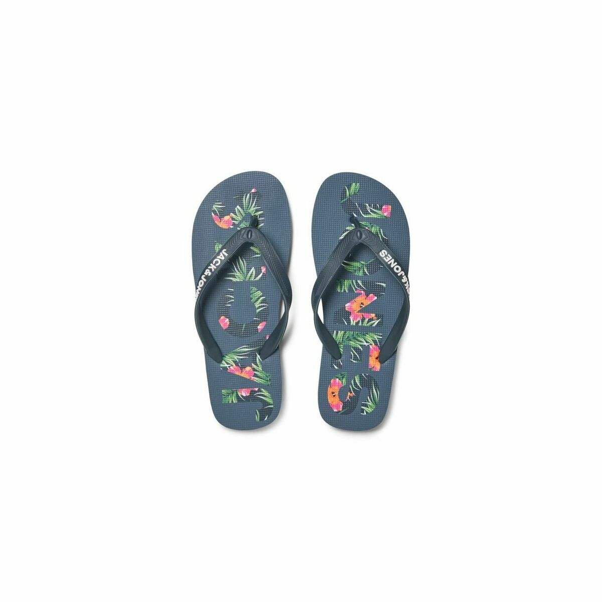 Strandtofflor för män Jack & Jones FWLOGO PALM PRINT 12230642 Marinblå - 7