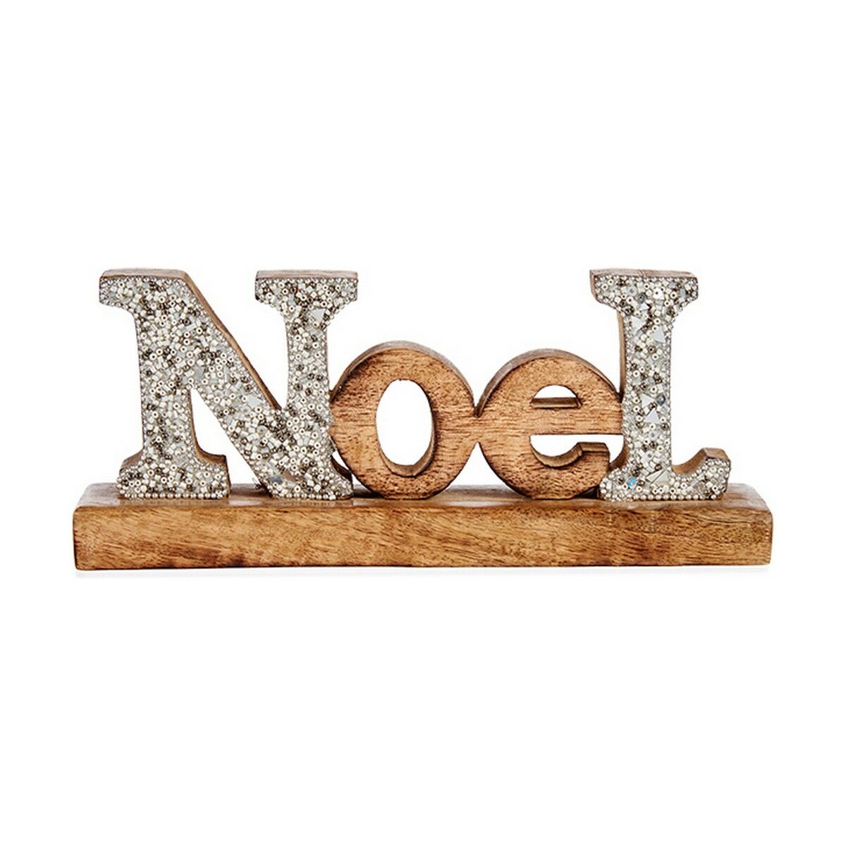 Prydnadsfigur Krist+ Noel Silvrig Glitter 6,5 x 10 x 25 cm - 2