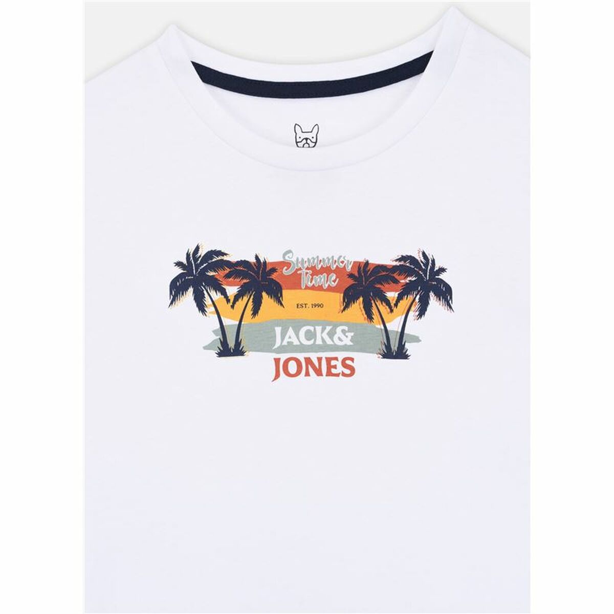 Barn T-shirt med kortärm Jack & Jones Jjsummer Smu Vibe Tee Vit - 3
