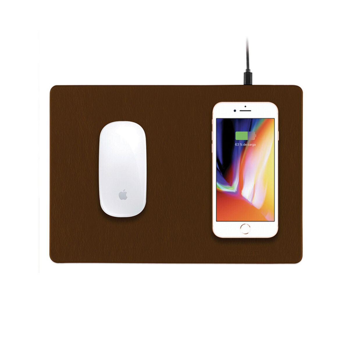 Matt med trådlös laddare MiniBatt Pad Brun - 3