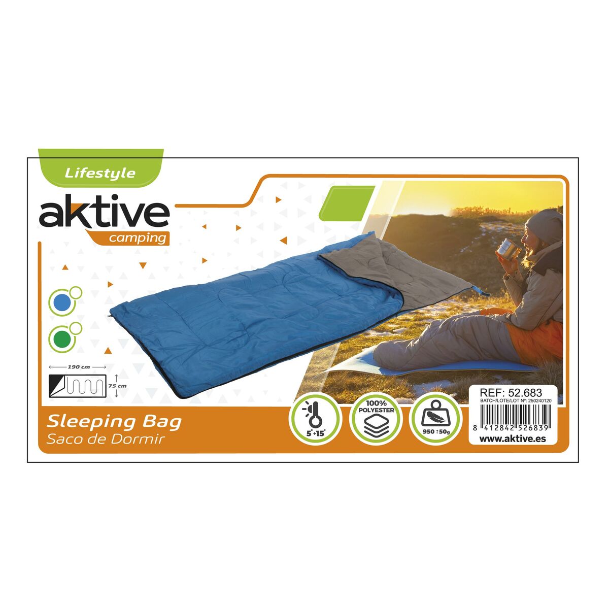 Sovsäck Aktive 1 Mantel 190 x 2,5 x 75 cm (4 antal) - 13