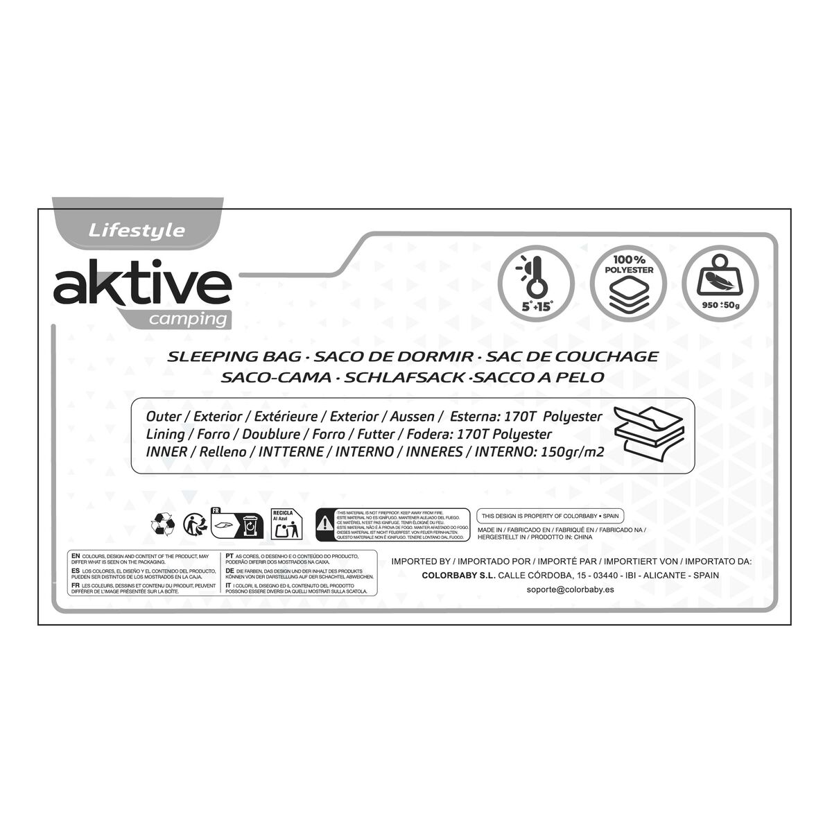 Sovsäck Aktive 1 Mantel 190 x 2,5 x 75 cm (4 antal) - 12