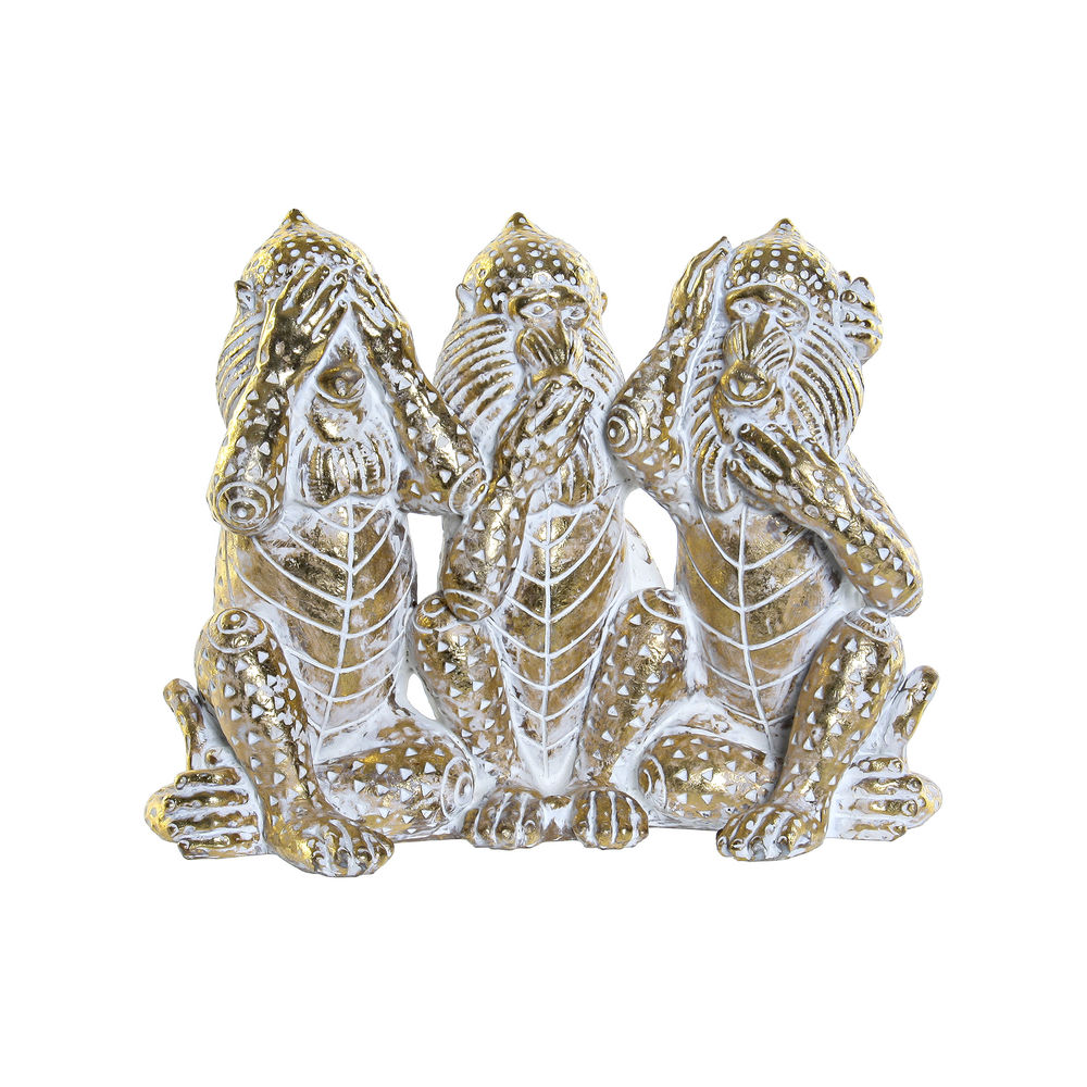 Prydnadsfigur DKD Home Decor Gyllene Tropiskt Overaller Avskalad 21 x 11 x 16,2 cm - 2