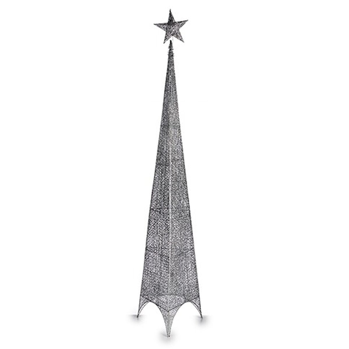 Julgran Krist+ Silvrig Silver Metall Plast Stjärna Torn 42 x 218 x 42 cm 188 x 8 x 42 cm (3 antal) - 4