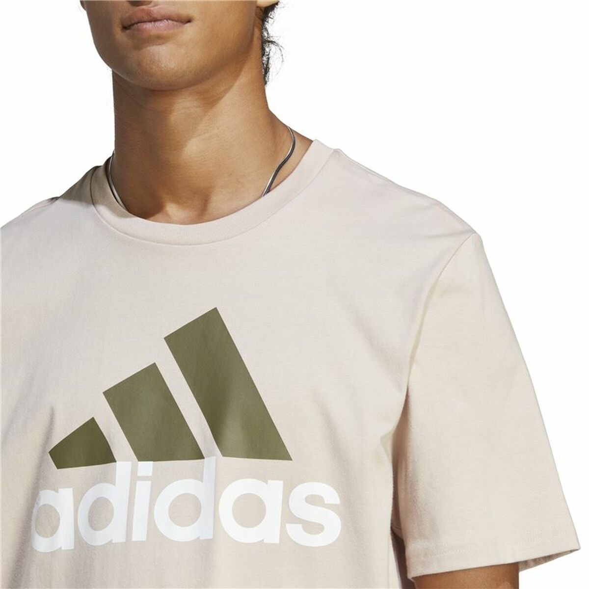 T-shirt med kortärm Herr Adidas Essentials Beige - 6