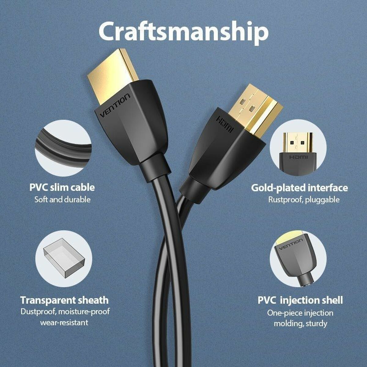 Kabel HDMI Vention AAIBI 3 m Svart - 3