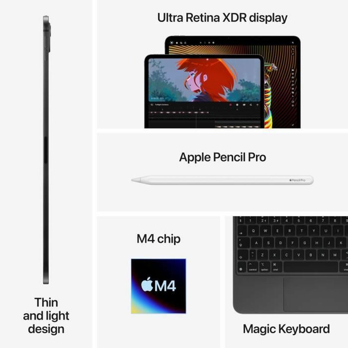 Läsplatta Apple MWT23NF/A 13" M4 16 GB RAM 2 TB Stål - 5