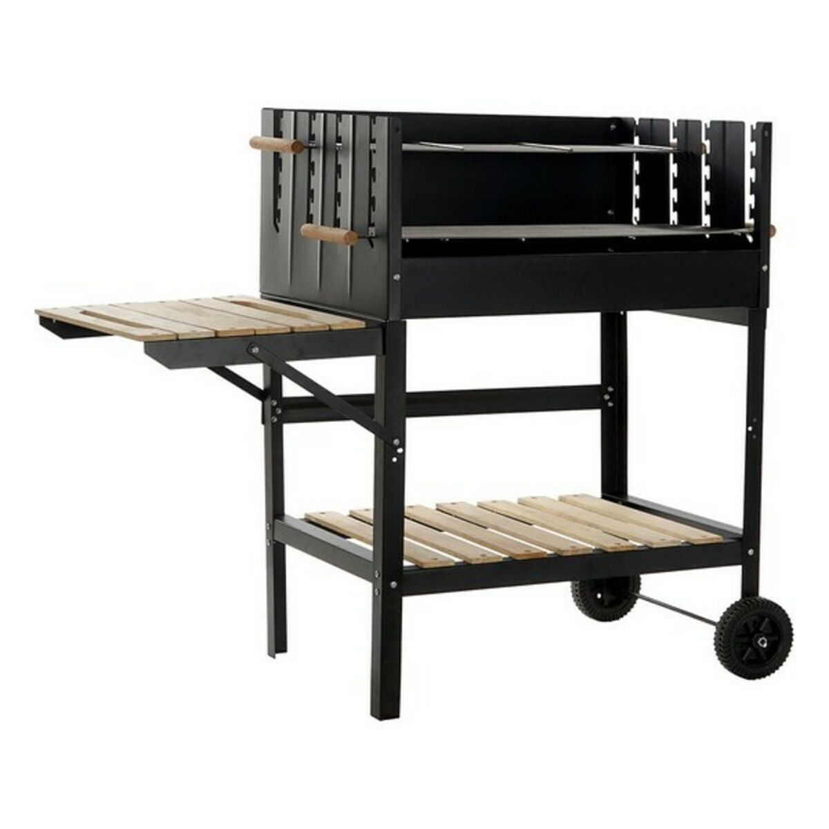 Kolgrill med hjul DKD Home Decor Svart Naturell Metall Stål 113 x 51 x 97 cm (113 x 51 x 97 cm)