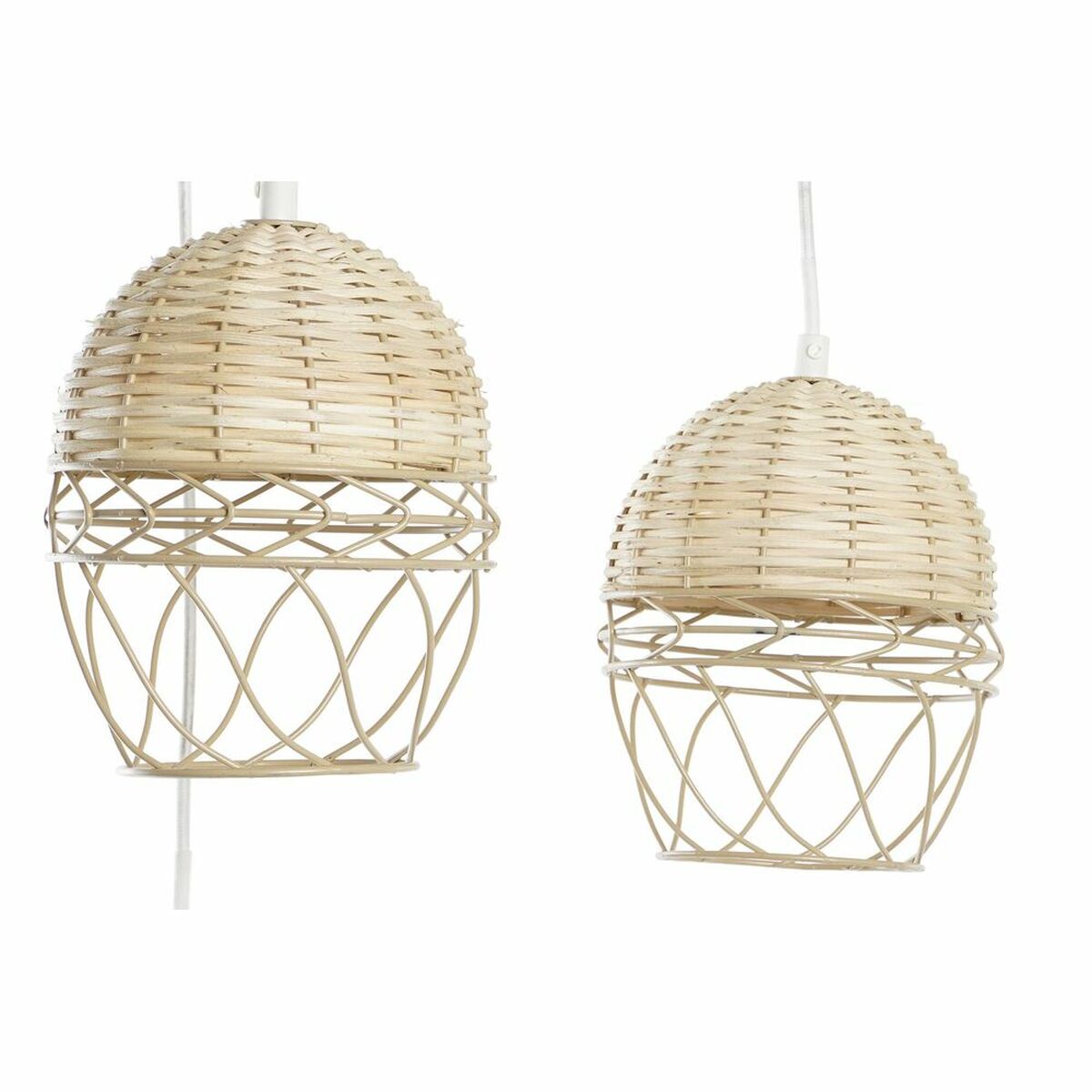 Taklampa DKD Home Decor Vit Ljusbrun 220 V 50 W (38 x 38 x 75 cm) - 8