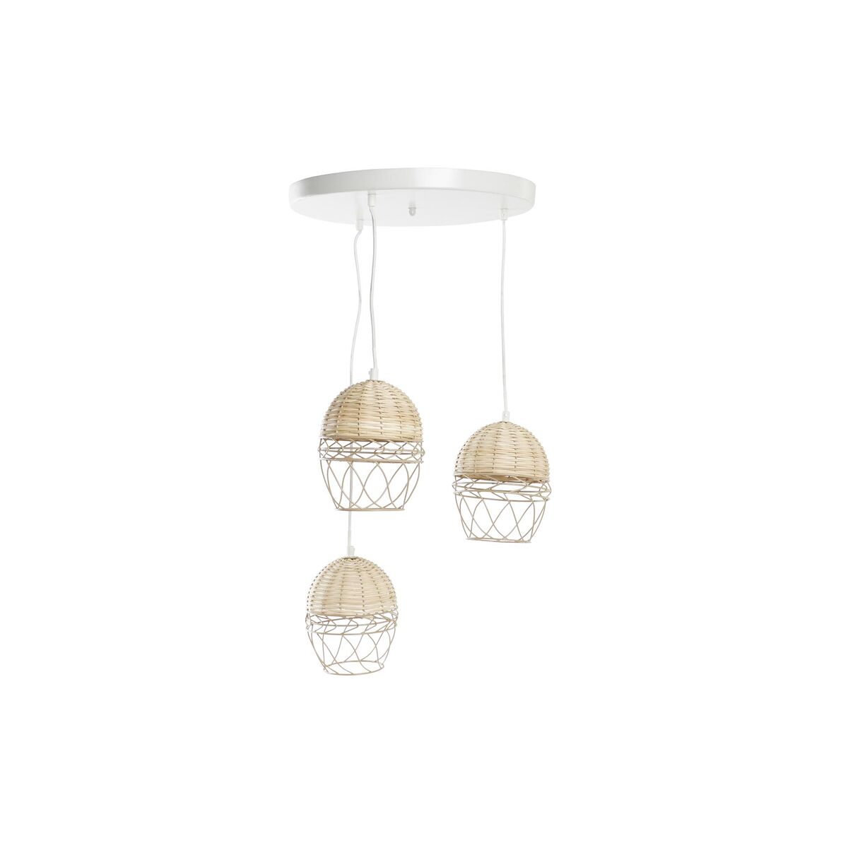 Taklampa DKD Home Decor Vit Ljusbrun 220 V 50 W (38 x 38 x 75 cm) - 5