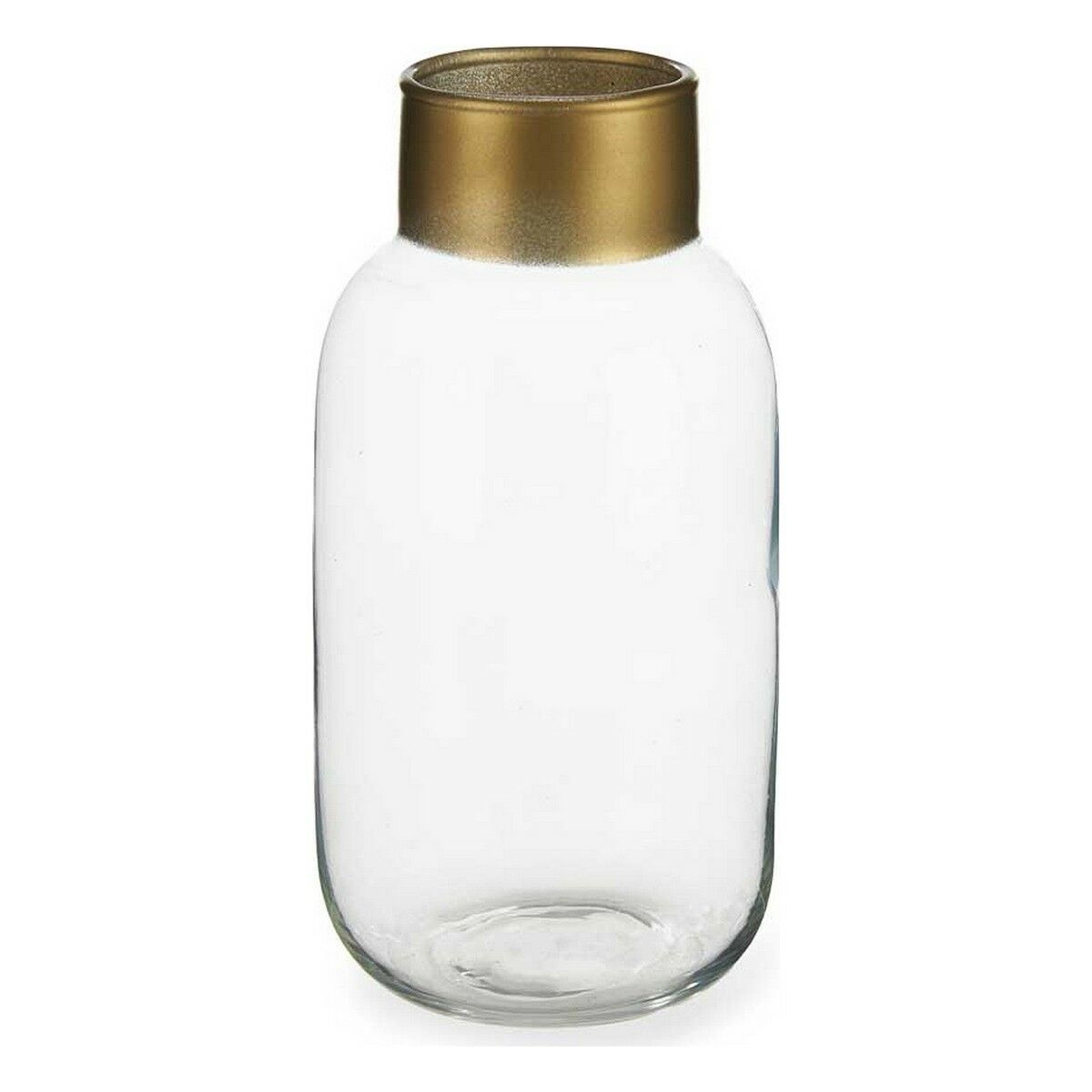 Vas Gift Decor Transparent Gyllene Glas Slät 11,5 x 24 x 11,5 cm