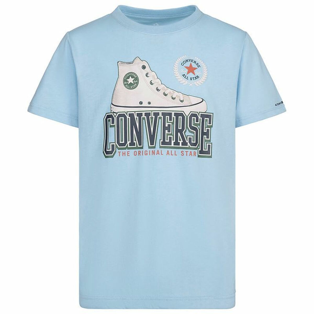 Barn T-shirt med kortärm Converse Script Sneaker Gfx Himmelsblå - 2