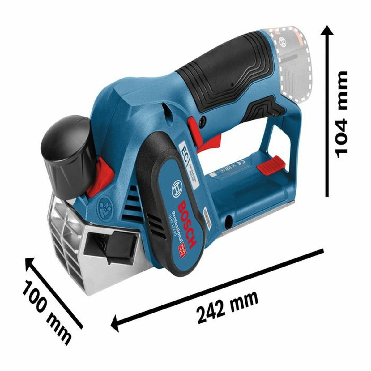 Elektrisk snickarhyvel BOSCH GHO 12V-20 18 V - 2