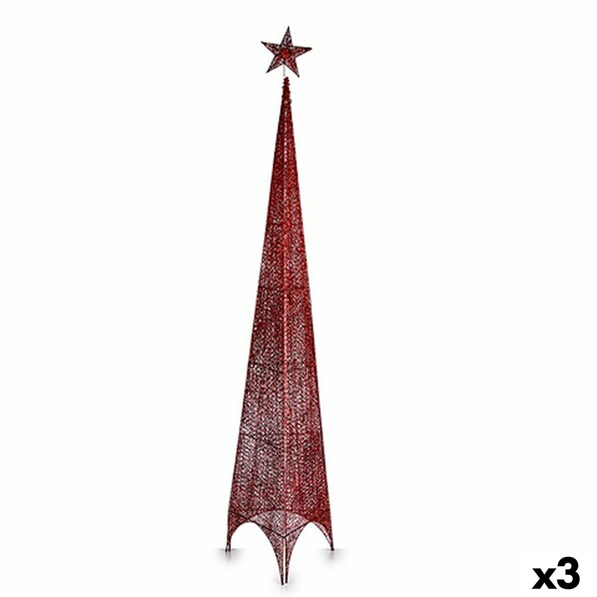 Julgran Krist+ Röd Metall Plast Torn 42 x 218 x 42 cm 188 x 8 x 42 cm (3 antal)