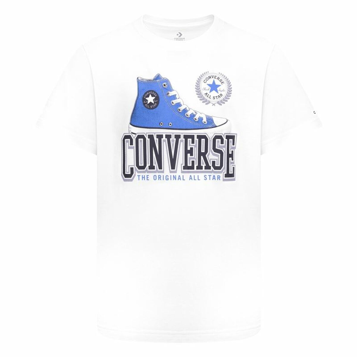 Barn T-shirt med kortärm Converse Script Sneaker Gfx Sse Vit - 2