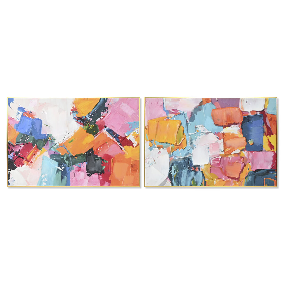 Kanvas Home ESPRIT Abstrakt Urban 122,5 x 3,5 x 82,5 cm (2 antal)