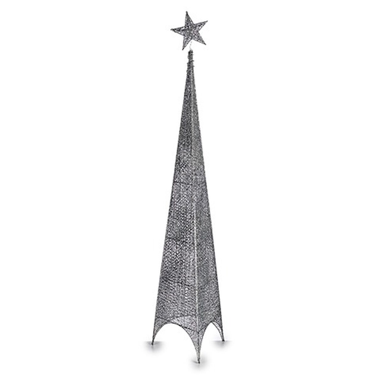 Julgran Torn Stjärna Silvrig Metall Plast 34 x 154 x 34 cm (6 antal) - 2