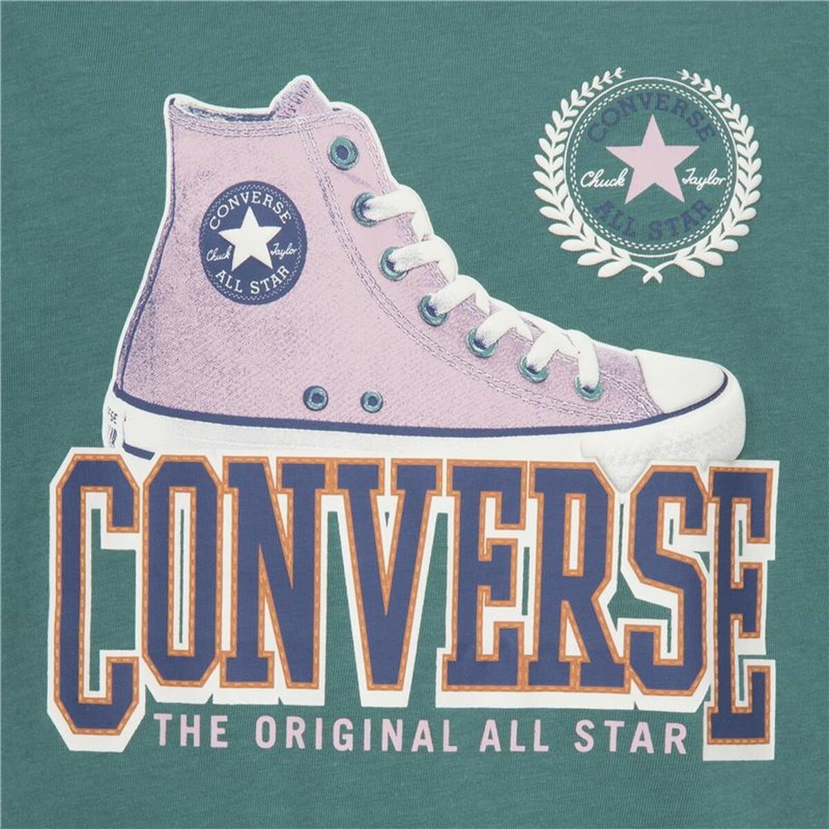 Barn T-shirt med kortärm Converse Script Sneaker Gfx Sse Turkos - 4