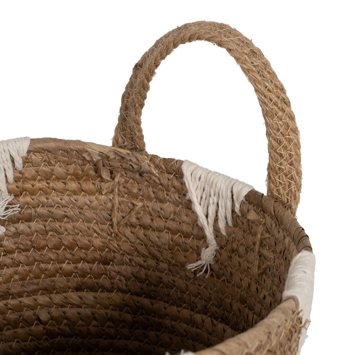 Multifunktionell korg Vit Naturell Naturliga fibrer 21 x 21 x 15 cm (3 Delar) - 6