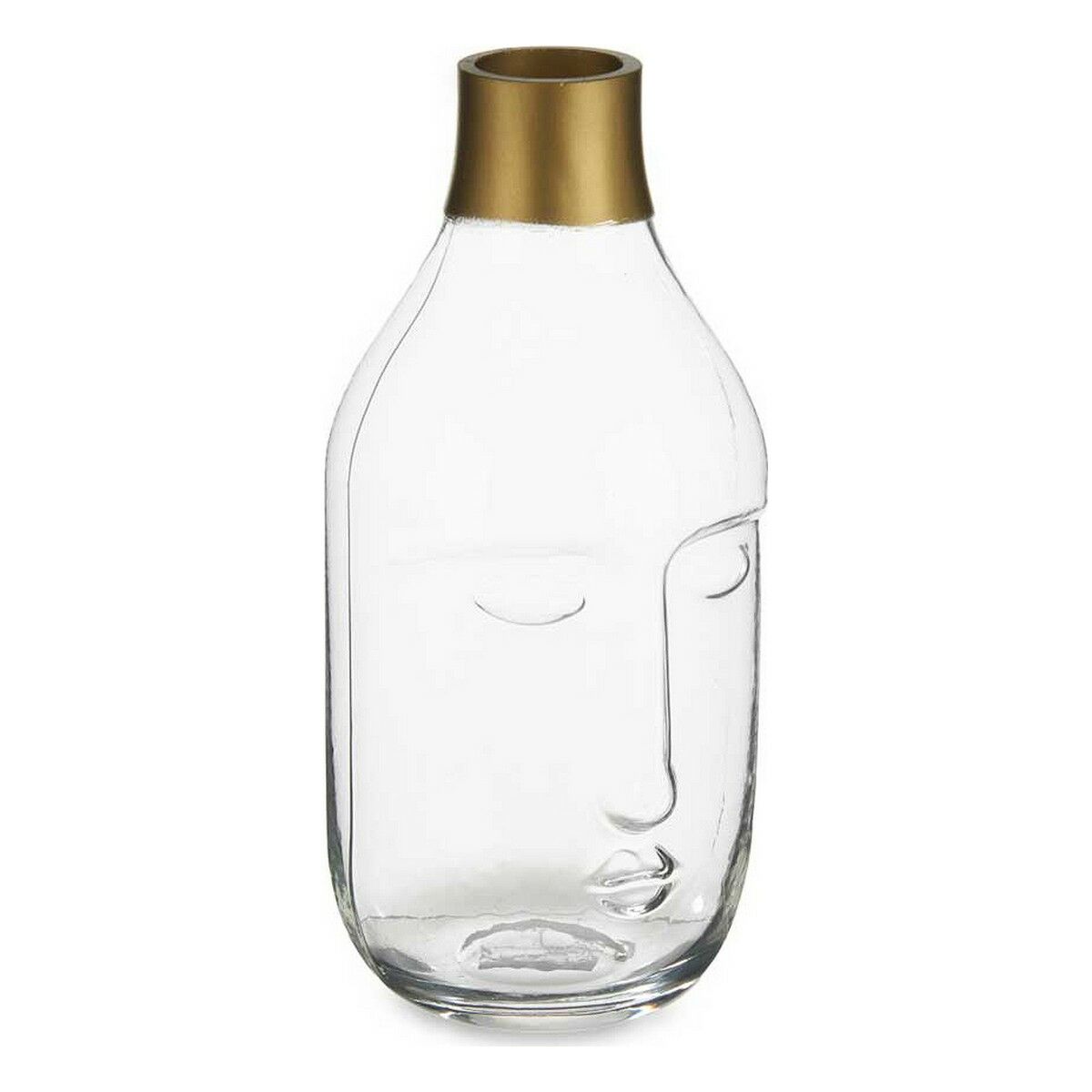 Vas Gift Decor Transparent Glas Ansikte 11 x 24,5 x 12 cm
