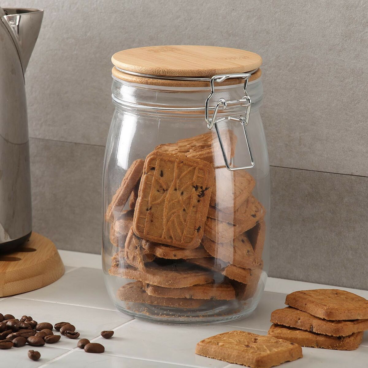 Glasburk Versa 1 L 11 x 12,5 x 11 cm Glas Bambu - 4