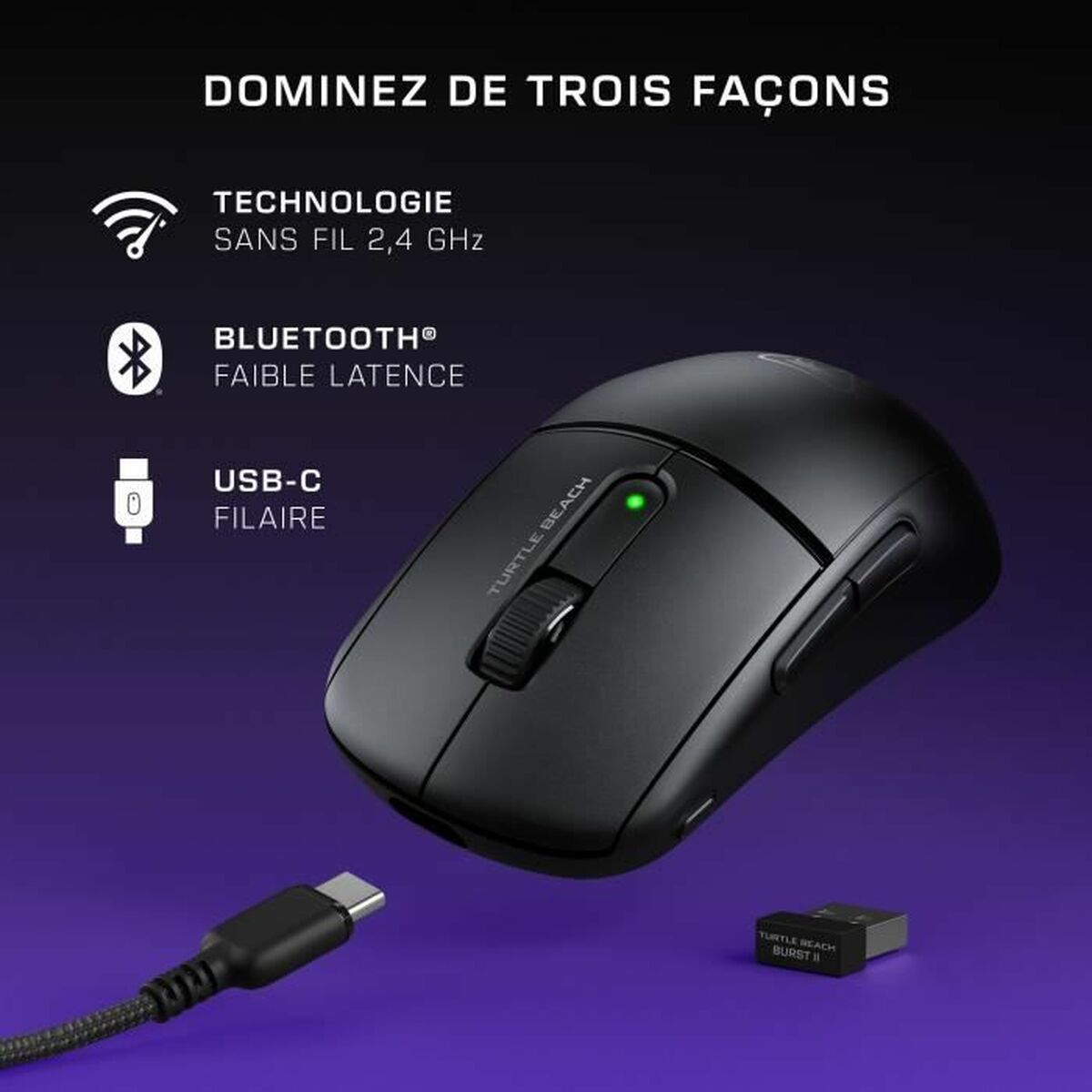Mus Turtle Beach Burst II Air Svart 26000 DPI - 6