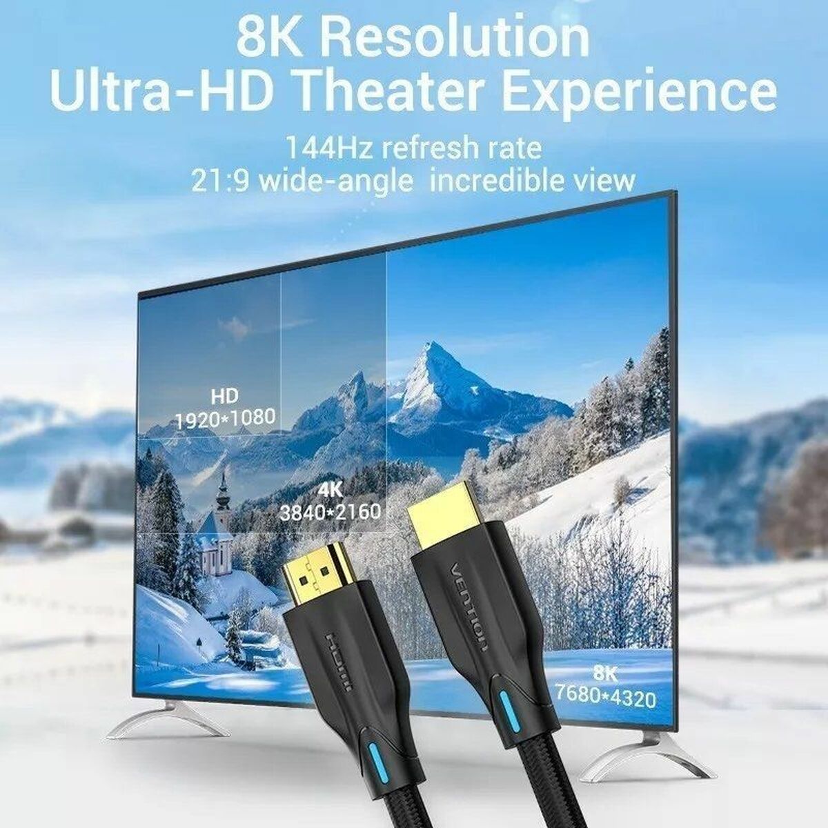 Kabel HDMI Vention AAUBH 2 m Svart - 2
