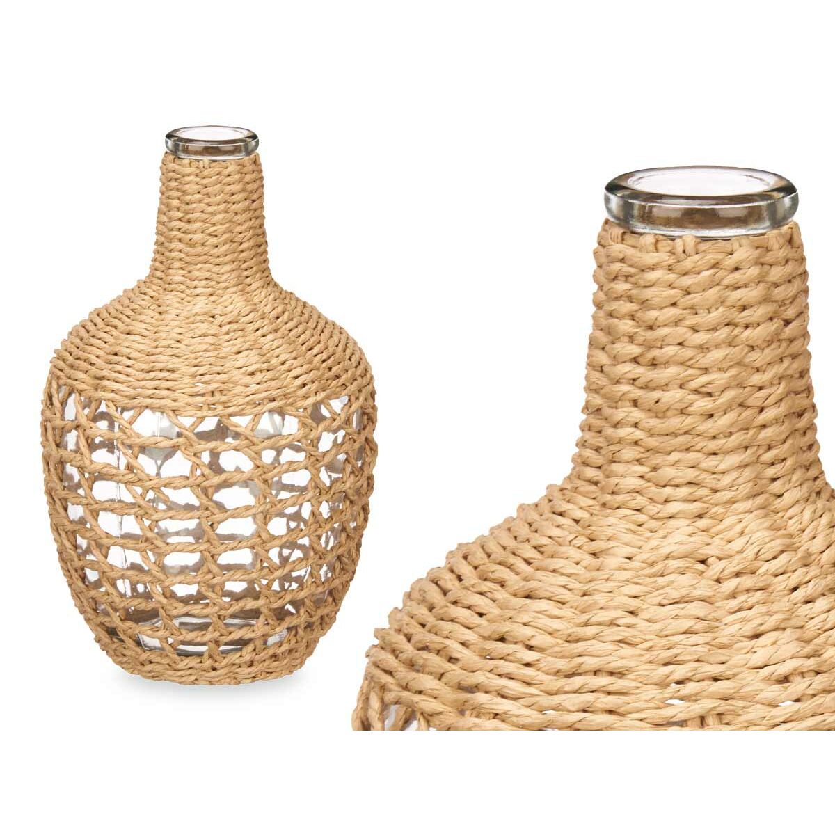 Dekorativ karaff Gift Decor Brun Transparent Trä Glas 17 x 31 x 17 cm 20 x 31 x 20 cm 5,5 x 30 x 5,5 cm (4 antal) - 3