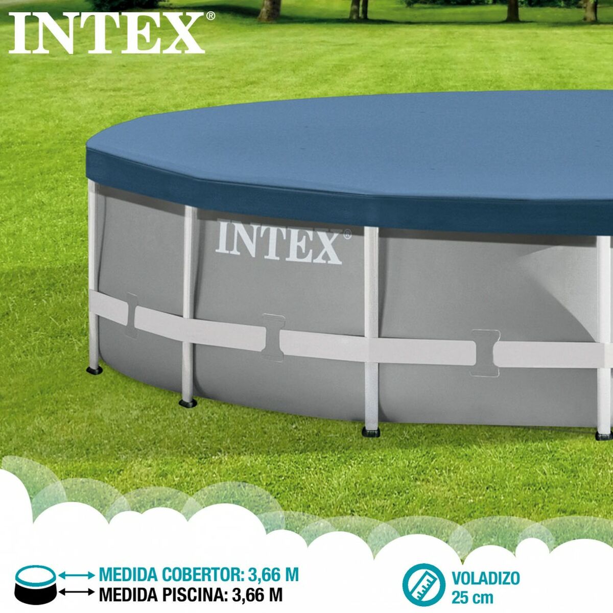 Pool Cover Intex 28031 METAL FRAME 366 x 25 x 366 cm - 4